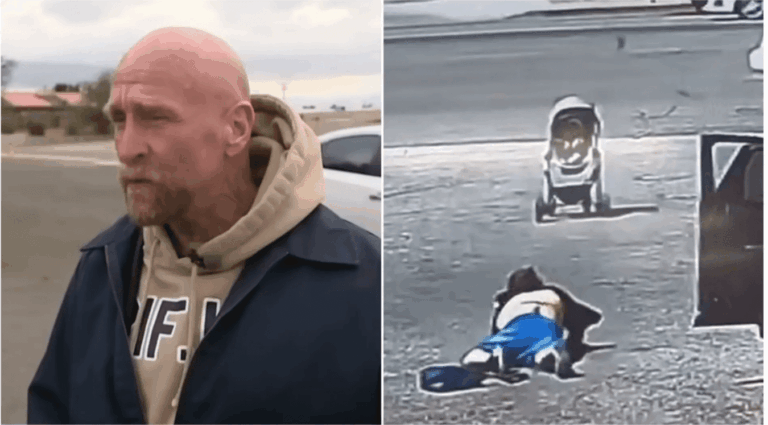 התיעוד הדרמטי מקליפורניה שריגש את ארה"ב: הומלס זינק אל הכביש הסואן – והציל תינוק בעגלה רגע לפני שהידרדרה. צפו בסרטון